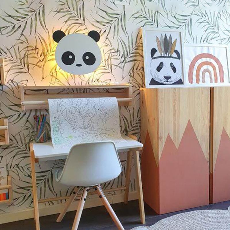 Nordic Style Iron Wall Light Panda Shape Wall Lamp for Children's Room