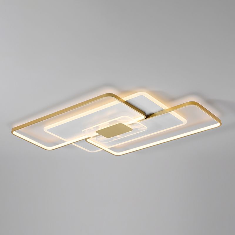 Gouden geometrie LED-plafondlamp Veerpatroon Eigentijds inbouwlicht