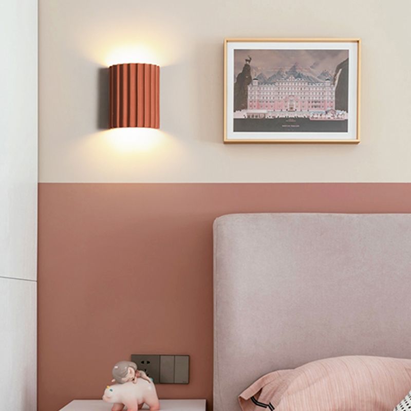 Half-Cylinder Wall Sconce Lighting Modern Style Metal 2 Lights Wall Washer Sconce