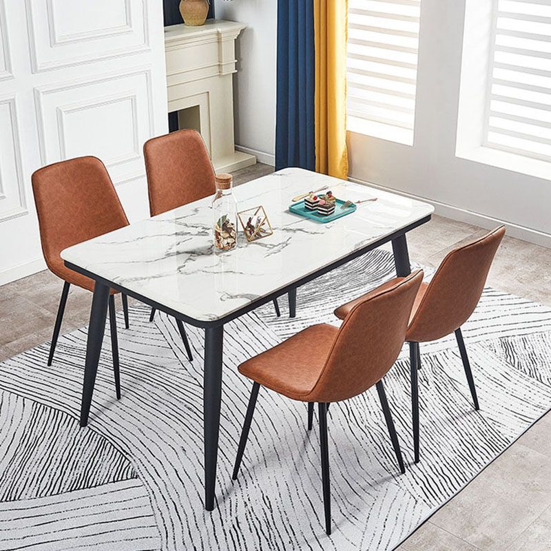 Sillas de estilo moderno, silla sin brazos con patas de metal para cocina