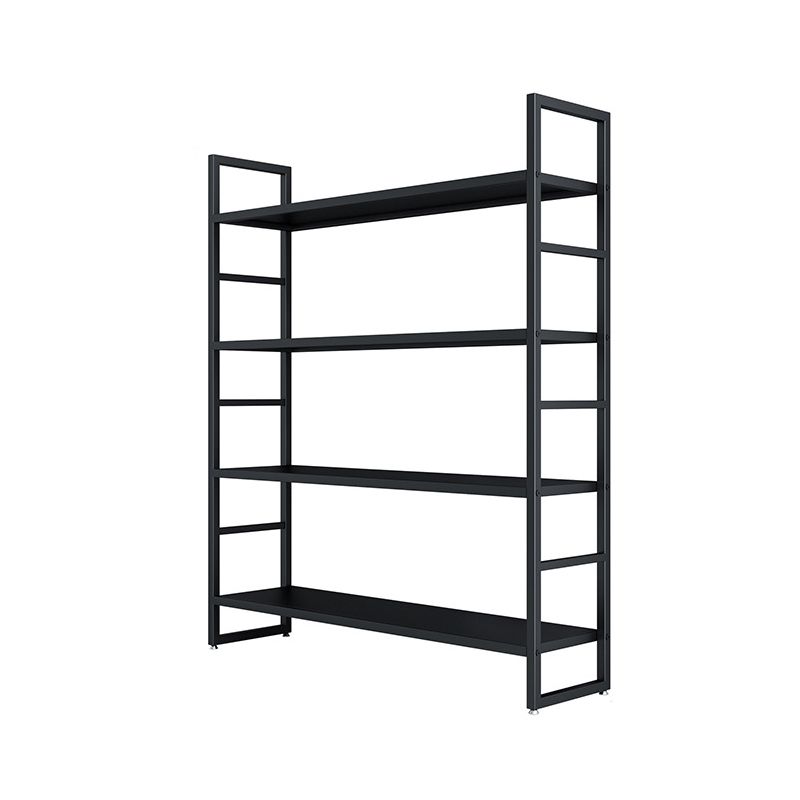 3/4/5-Shelf Iron Etagere Bookshelf Black and White Vertical Bookcase for Living Room