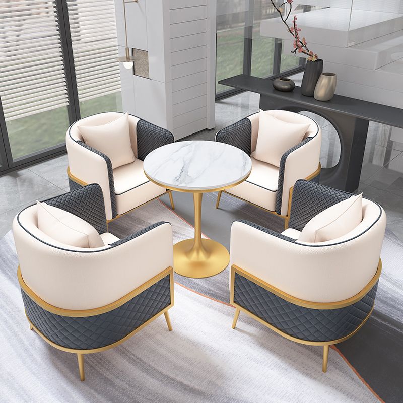 Traditionele luxe stenen eettafel, ronde dinettetafel voor eetkamer