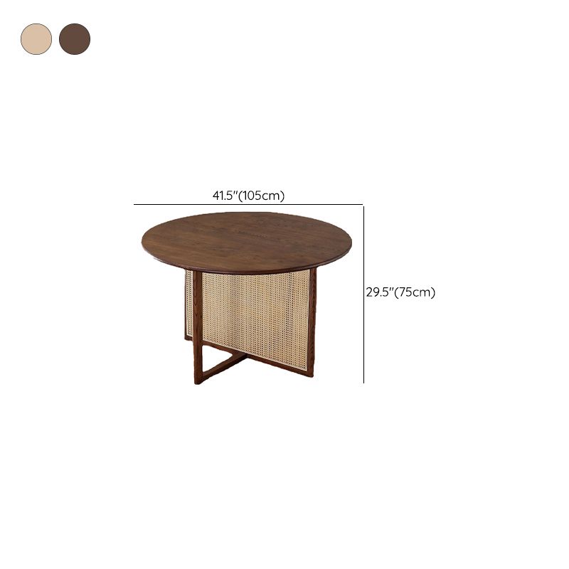 Modern Round Dining Room Table Solid Wood Dining Table for Kitchen