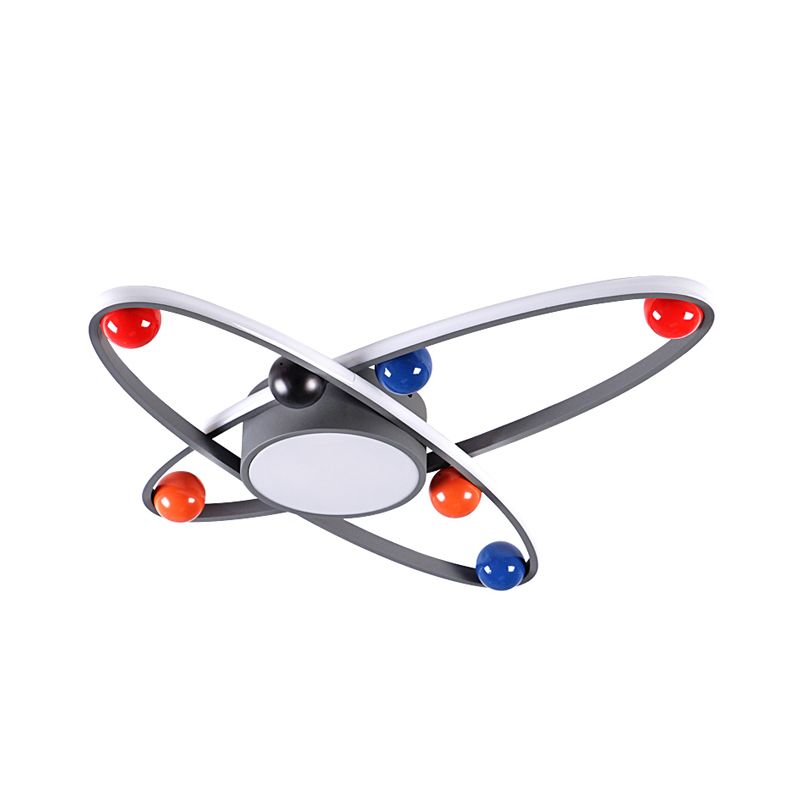 Acrylic Starry Sky Flushmount Light Nordic LED Grey Flush Ceiling Lamp Fixture for Kids Bedroom