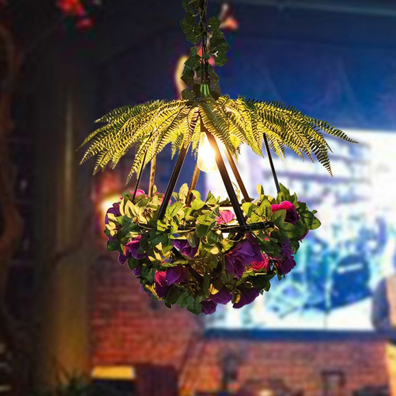 Hanging Chandelier Country Style Imitation Plant Metal Ceiling Suspension Lamp for Restaurant