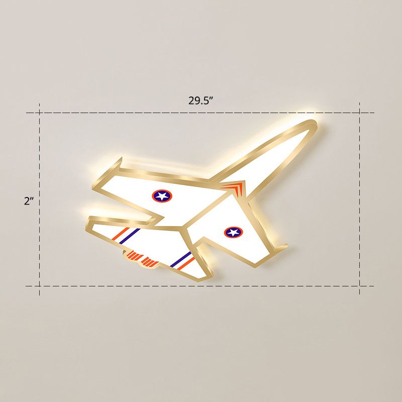 Ultradelgado avión LED luces incrustadas dibujos animados acrílico luces de techo para habitaciones infantiles