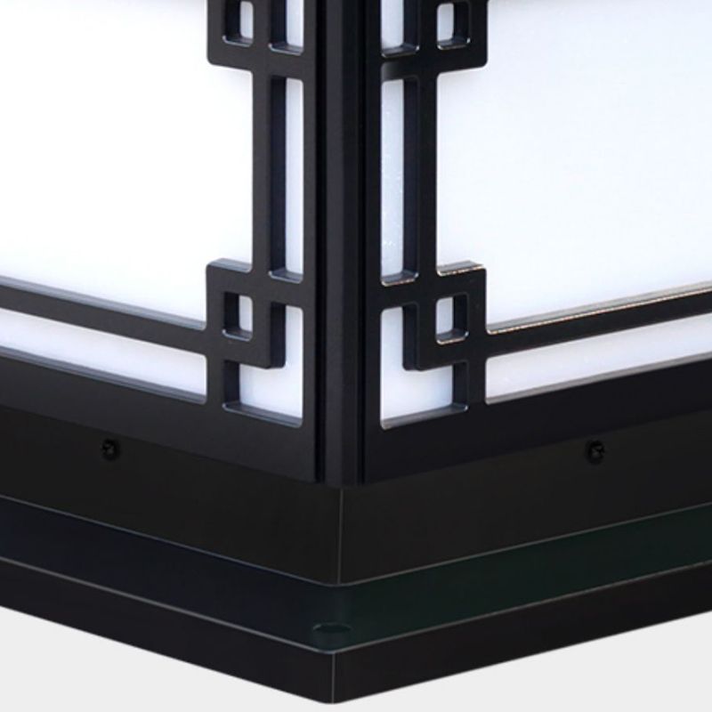 Contemporary Pillar Lighting Fixture Creative LED Solar Lamp for Backyard