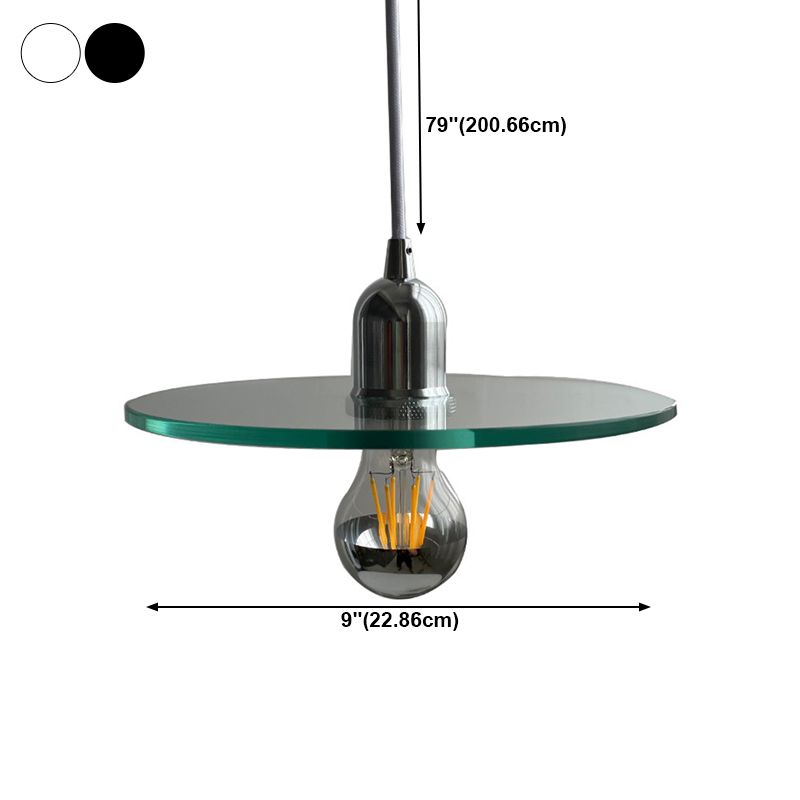 Clear Glass Modern Drop Pendant Slim 1-Light Ceiling Light for Coffee Shop