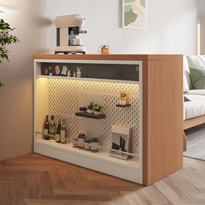 Modern Rectangle Wood Counter Table 2 Pieces Bar Table Set for Living Room