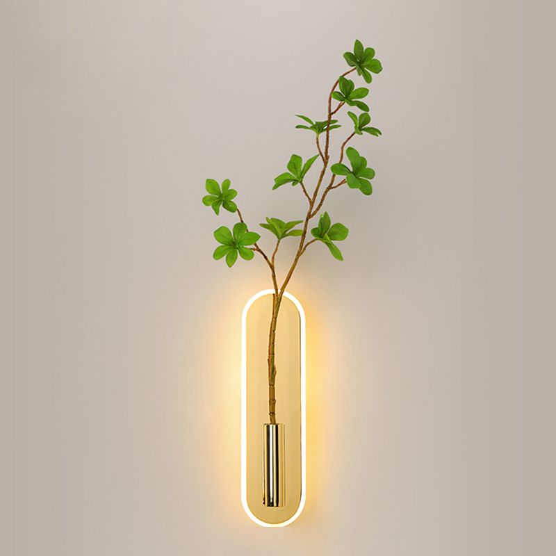 Modernist Gold Wall Sconce LED Minimalism Wall Mounted Light(Without Plant)