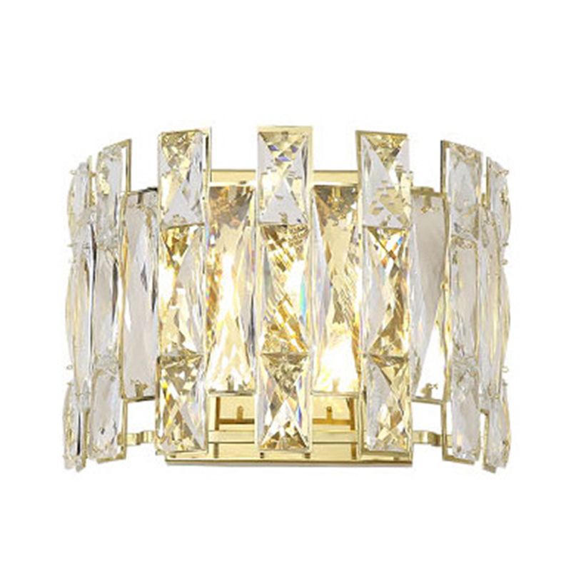 Clear Crystal Half Cilindri Sconce tradizionale 2 teste LED Apparecchiatura a parete LED, 7,5 "/10" W