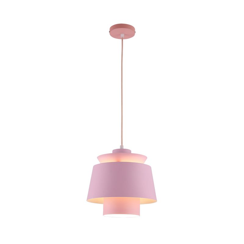 Lámpara de luz colgante de estilo modernista Metálico 1 cabezal Lámpara colgante de sala de estar en negro/gris