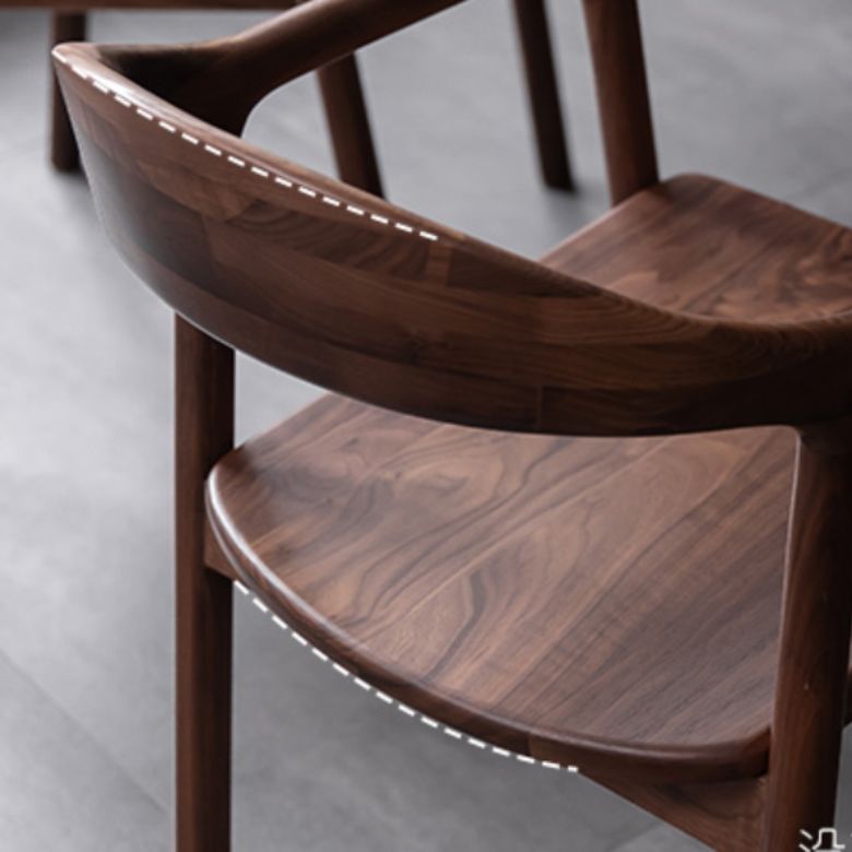 Solid Wood Dining Arm Chair Open Back Dining Arm Chair for Dining Room
