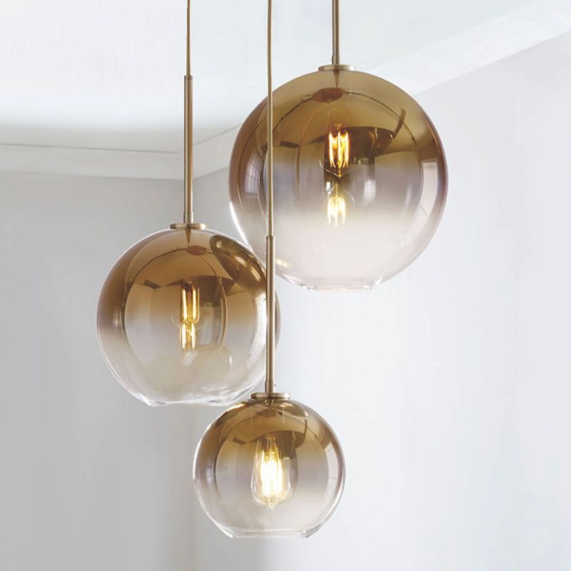 Nordic Style Anhänger Leichtkugel Formbirnen -Deckenlampe mit Glasschatten für Schlafzimmer