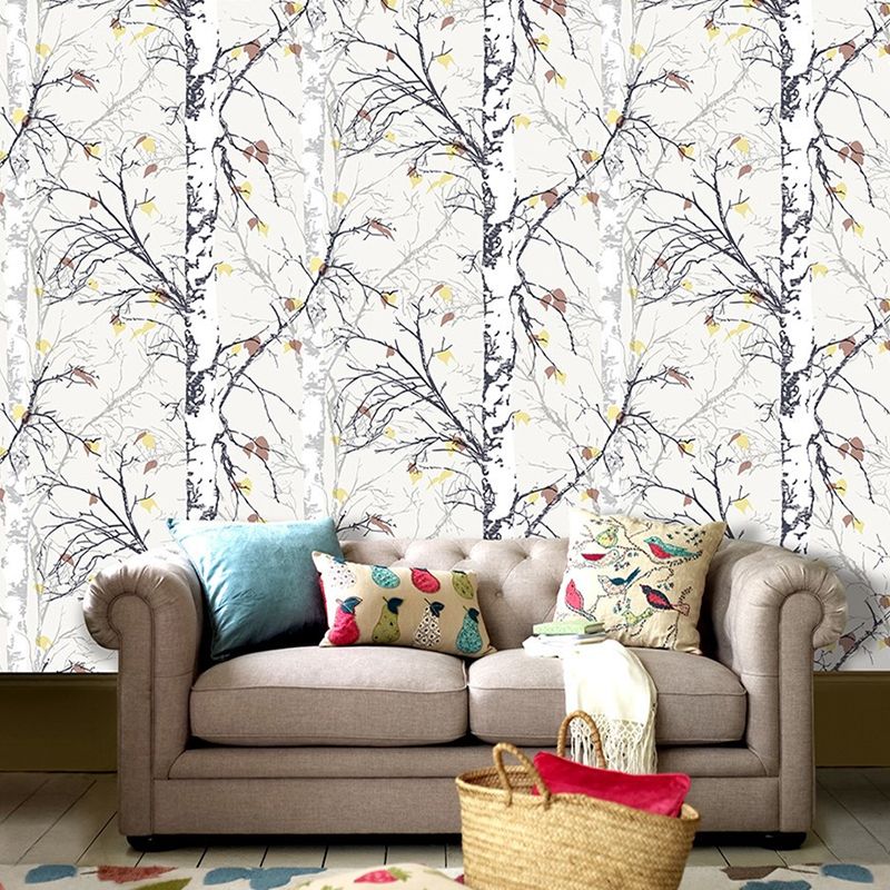 Rustic Countryside Leaves Wallpaper Forest Non-Pasted Wall Decor, 20.5"W x 33'L