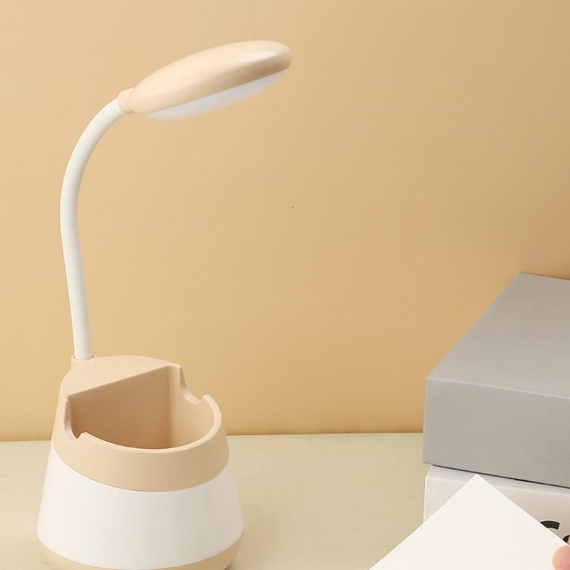 Macaroon Night Table Lampes 1-Light Tripted Lights with Plastic Shade For Bedroom