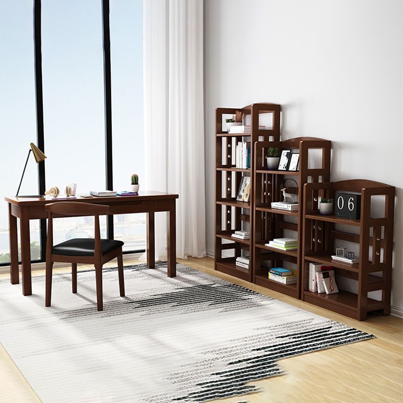 Rubber Wood Modern Bookcase Open Shelf Rectangular Bookcase for Study 11"W