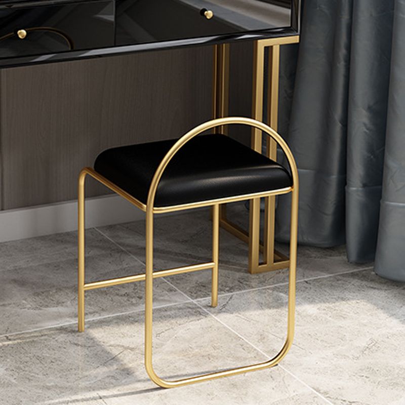 Two Piece Luxurious Wood Vanity Set Black/White Dresser with Stool