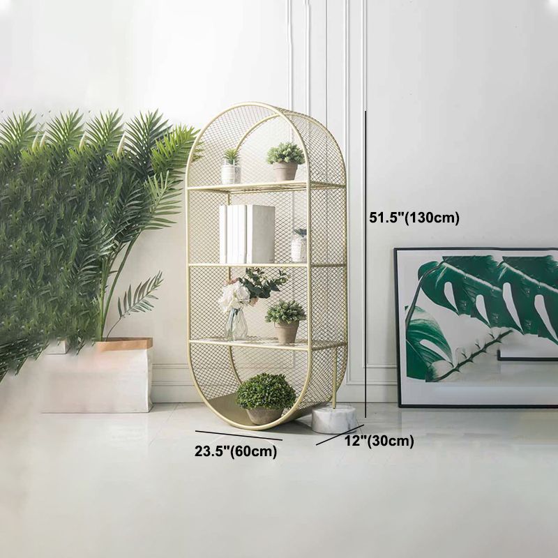 Closed Back Bookcase Glam Style Bookshelf for Office Home and Study Room