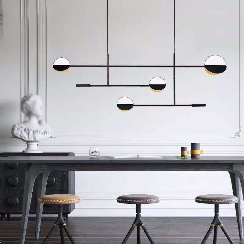 Modern 4-Light Kitchen Island Lighting Golden/Black Island Pendant Lighting