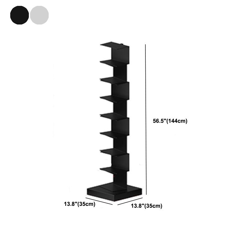 Modern Metal Bookshelf Geometric Closed Back Vertical Bookcase