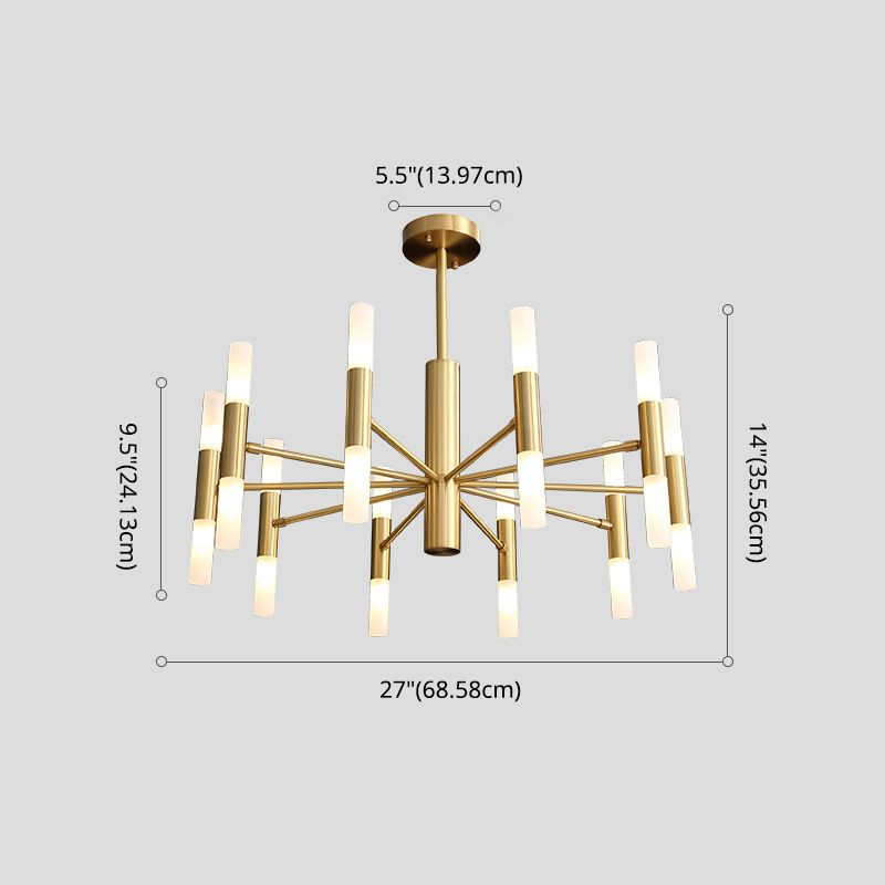 Modern Style Sputnik Chandelier Metal Suspension Light for Living Room Dining Room