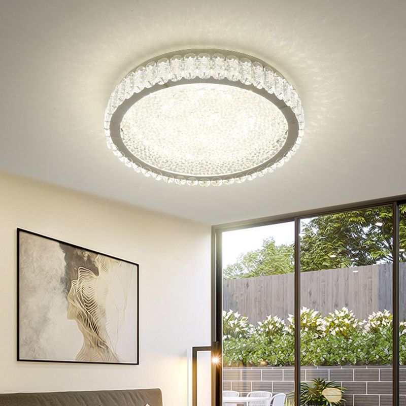 Luminaire de plafond encastré en cristal Transparent salle à manger plafonnier LED contemporain