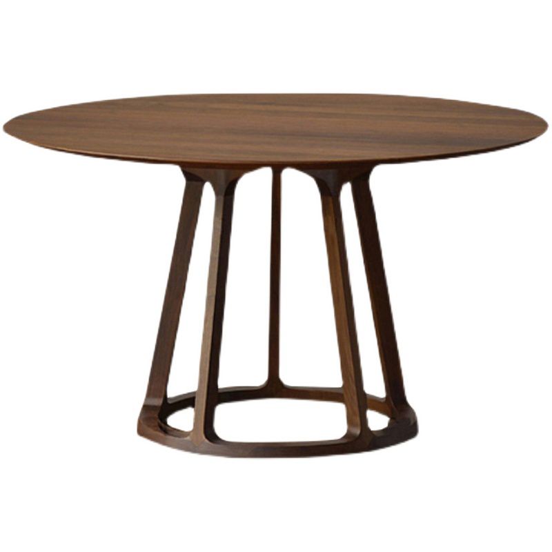 Modern Round Dining Table 1/2/5 Pieces Solid Wood Dining Room Table with Chairs