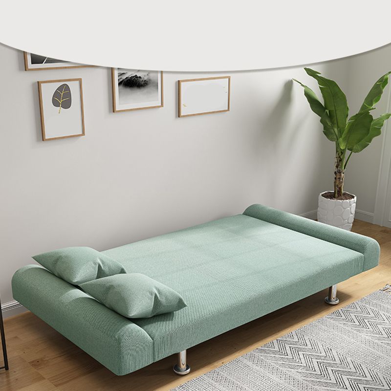 75"Modern Linen Recessed Arm Foldable Convertible Sleeper Sofa