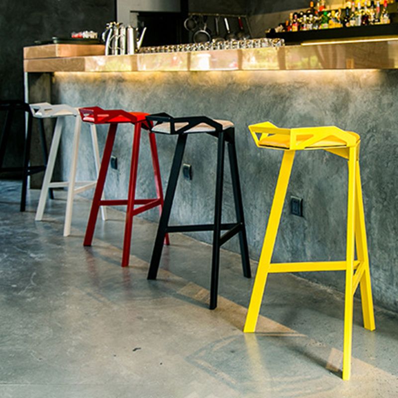Industrial Style Metal Barstool Low Back Counter Bar Stool for Kitchen