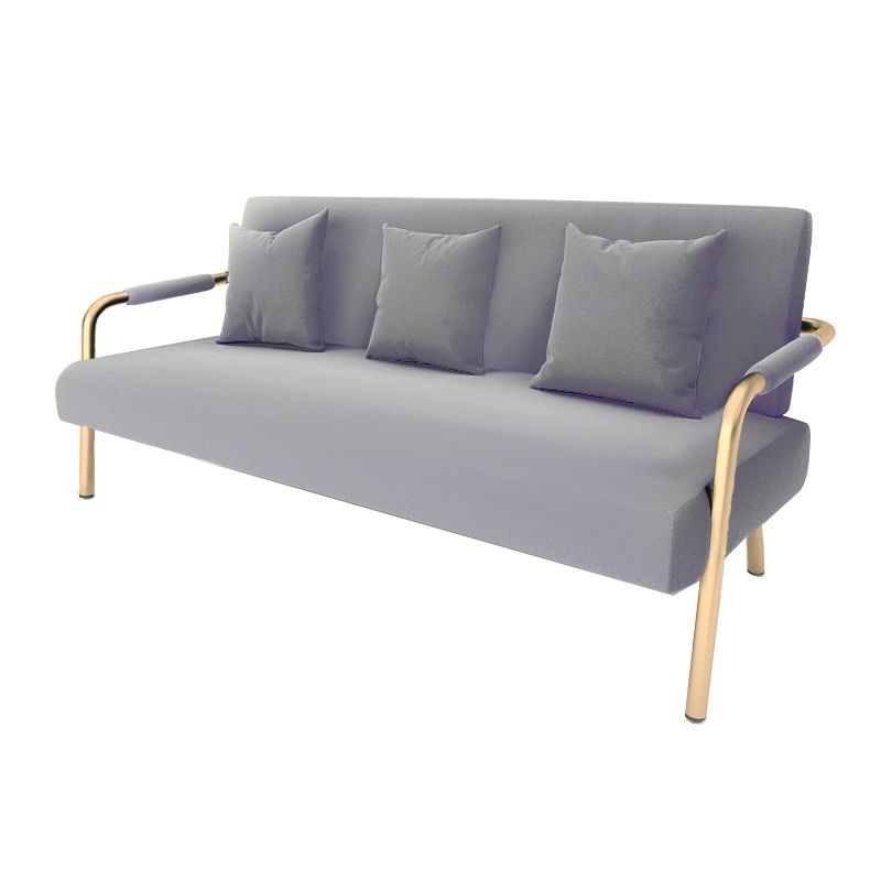 28.35" High Velvet 3-seater Sofa with Square Arm for Apartment