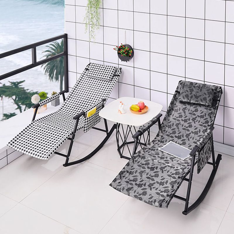 Modern Cotton Rocking Chair Reclining with Pillow for Living Room