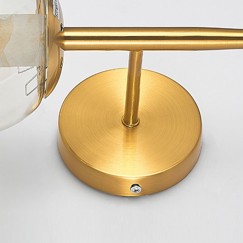 Modern Style Ball Shade Wall Light Glass 1 Light Sconces in Gold for Living Room