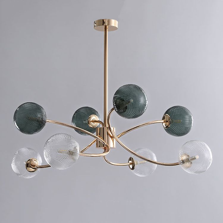 Metal Chandelier Light Fixtures Modern Multi-Head Globe Pendant Lamp for Living Room