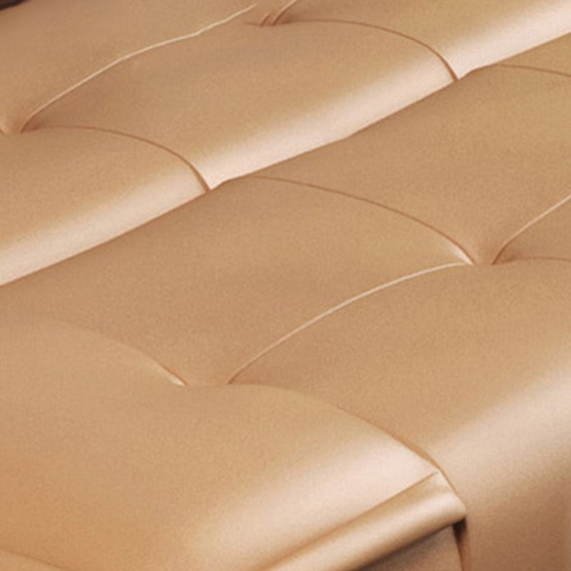 Armless Cotton Blend and Leather Convertible Contemporary Sofa Bed