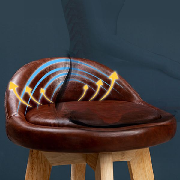 Modern Rubberwood Reception Stool Matte Finish Upholstered Bar Stools