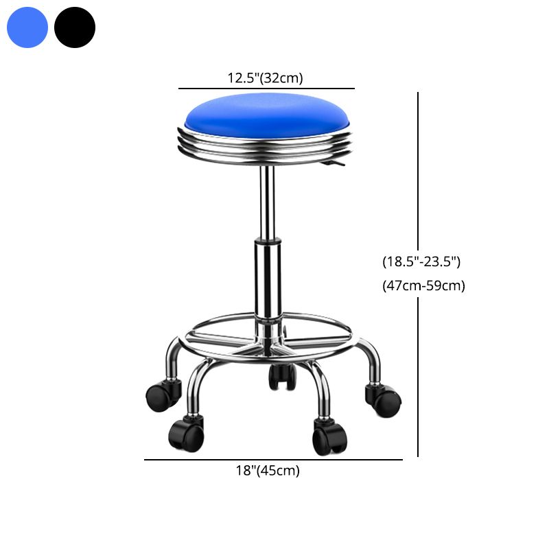 Modern Armless Liftable Counter Stool Iron Bedroom Bar Stool with Cushion and Pedal