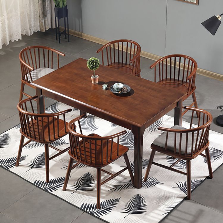 Sedia a braccio posteriore in legno moderno in legno di gomma Matte finisca sedia da pranzo imbottita