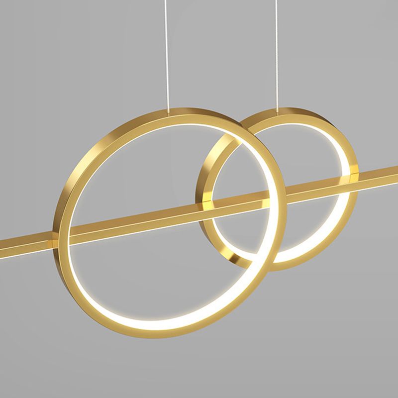 6-Light Modern Style White/Golden/Black LED Statement Linear Kitchen Island Light