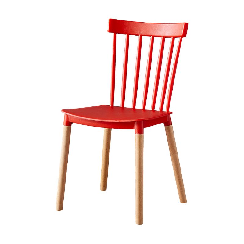 Contemporary Wood Indoor-Outdoor Room Side Chair Slat Back Chair