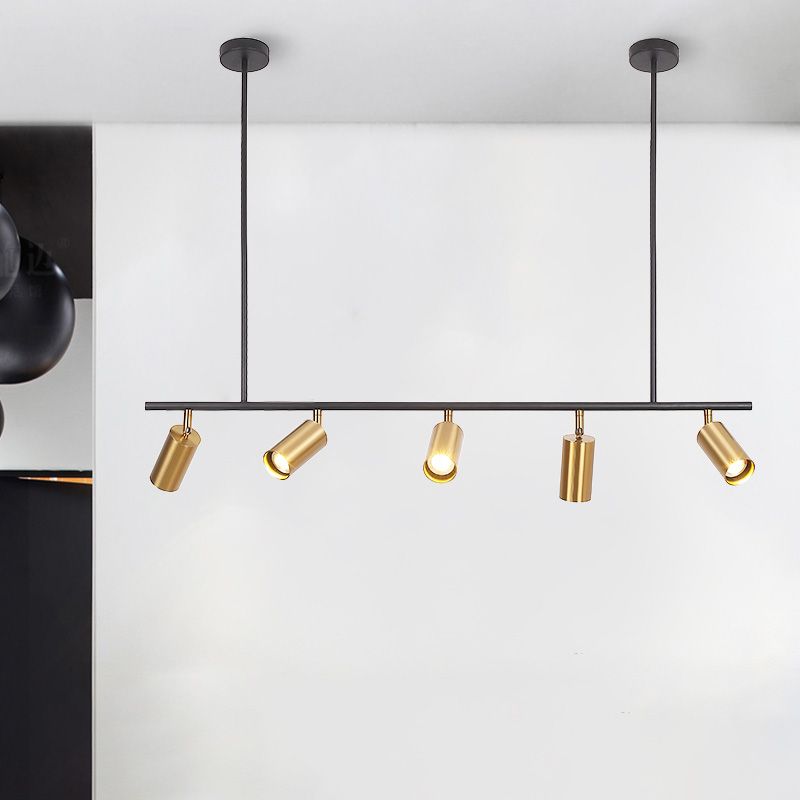 5-Lights Cylindrical Island Light Nordic Style Angle Adjustable Spotlight Dining Room Lighting Fixture