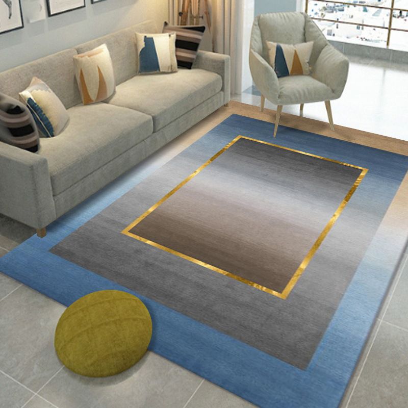 Grey Tone Rug Rectangle Shape Stain Resistant Rug for Home Decor