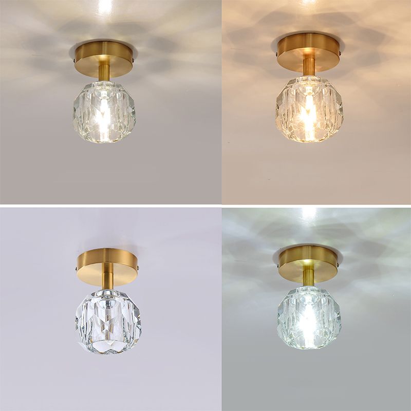 Lámpara de techo Crystal Global estilo simplicidad dorada cerca de la lámpara de techo