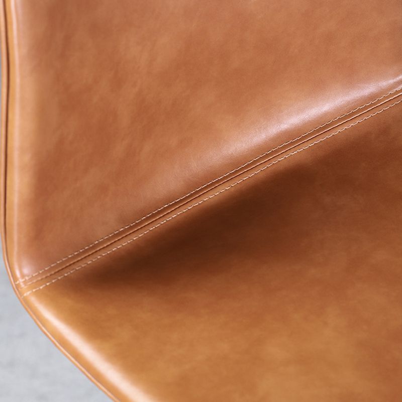 Scandinavian Adjustable Height Stool Leather Counter Stool with Footrest