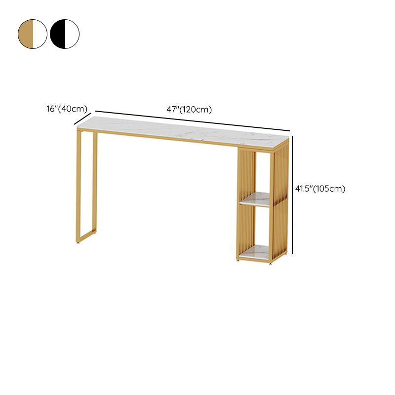 Modern Style Rectangle Bar Table Storable Stone Table for Living Room