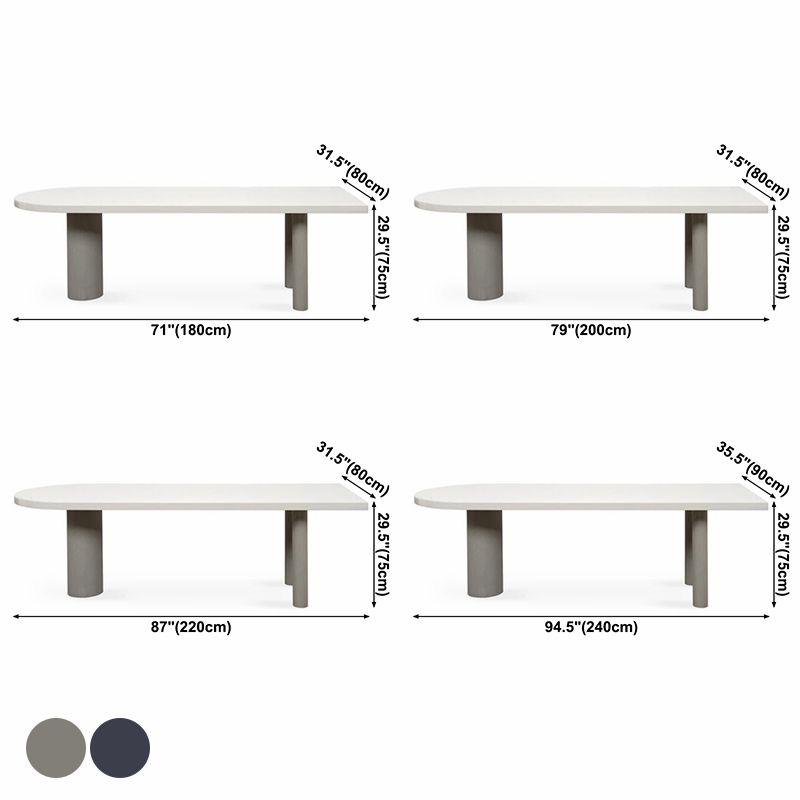 Freiform-Esstisch im minimalistischen Stil, fester Weißton-Tisch mit 3 Beinen