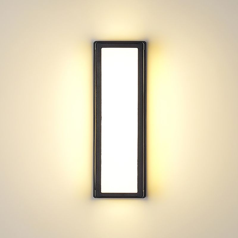 Moderner Stil rechteckiger Wandlampe Leuchte Metall 1 Lichtwandmontierte Beleuchtung in Schwarz