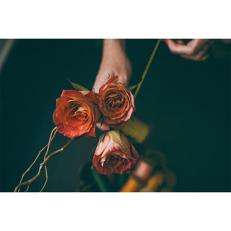 Bouquet Wall Mural Moisture Resistant Wallpaper Wall Decor for House Interior