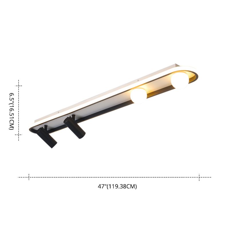 Linear LED Track Lighting Fixtures Modern Iron Ceiling Light with 2 Spotlights