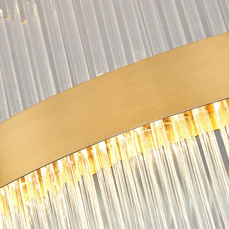 Modern Concise LED Pendant Light Glass Circular Chandelier for Living Room